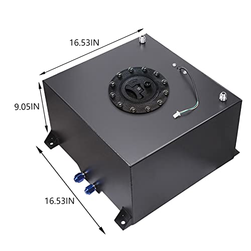 Polished Aluminum Black Universal Fuel Cell Tank with Cap and Level Sender R841304