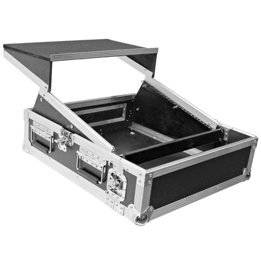Heavy Duty 2 Space ATA Rack Case with 10U Mixer Top and Laptop Shelf E839