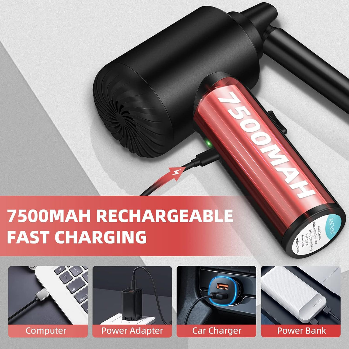 3-Gear Speed 50000-90000 RPM Electric Air Duster B86018