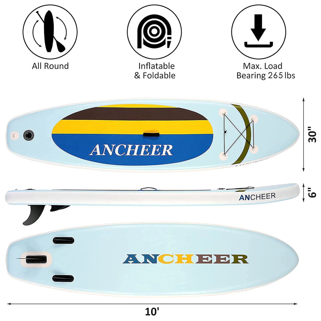 Yellow Inflatable Stand Up Paddle Board with Bag H331772
