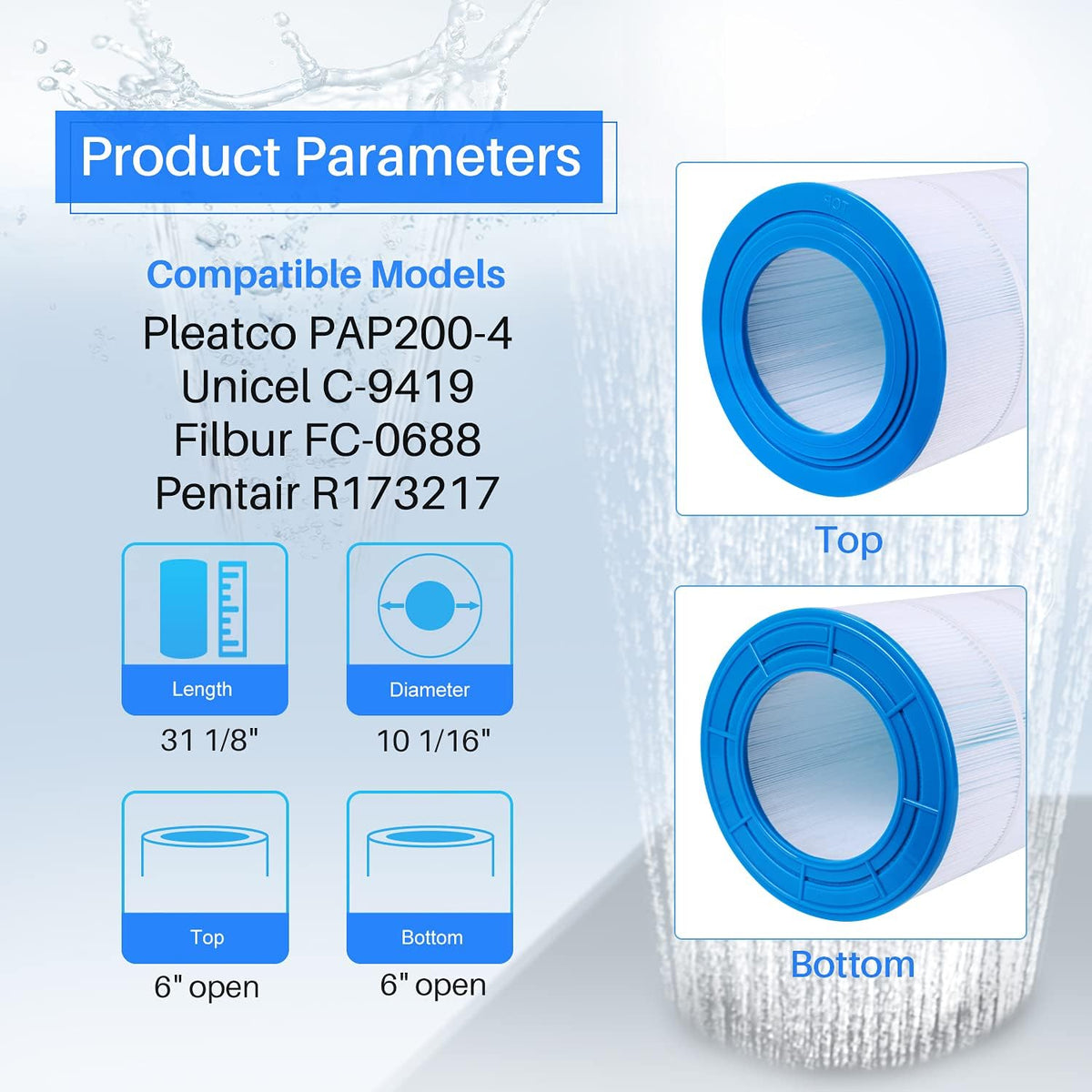 200 sq.ft Pool Filter Cartridge 1 Pack U5455