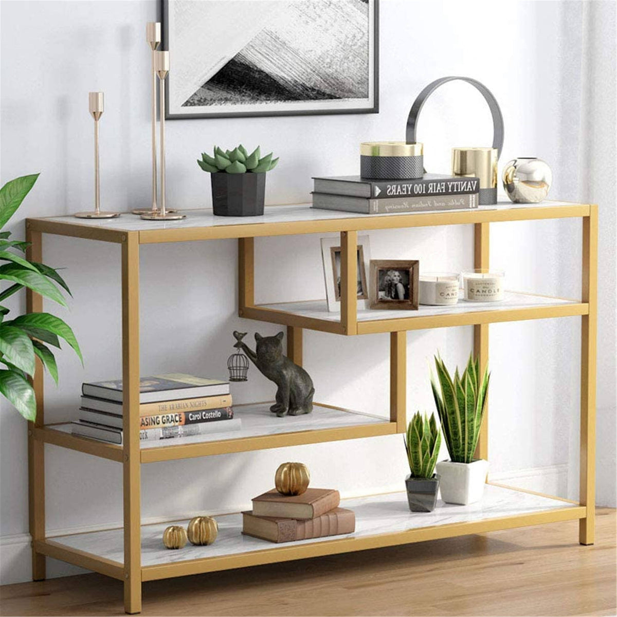 Gold-White 3-Tier Console Table M476774