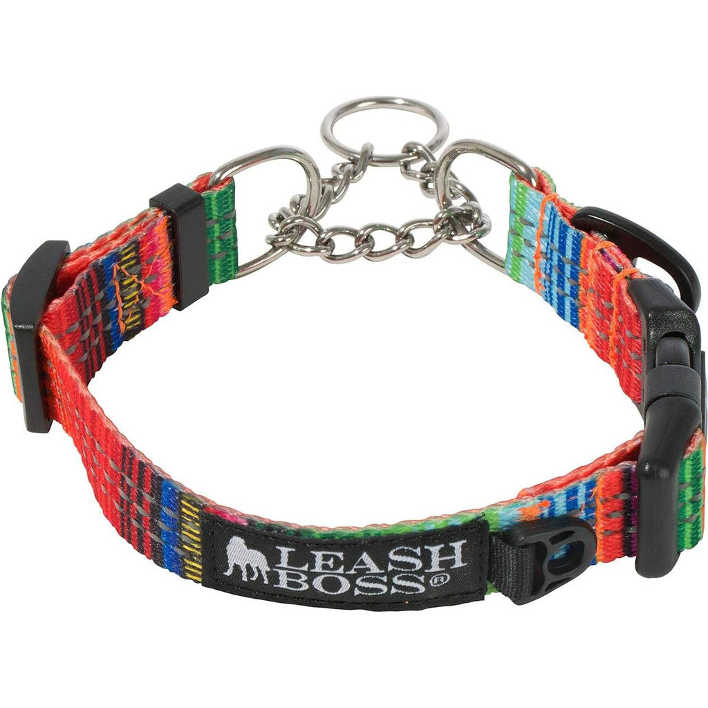 Patterned Reflective Chain Martingale Dog Collar M900261