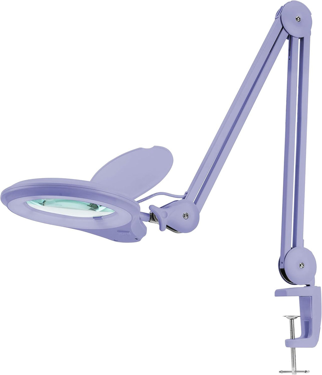 1,200 Lumens Dimmable LED Magnifying Lamp with Clamp, 5 Diopter, 5 Inches Lens, Gray U75673