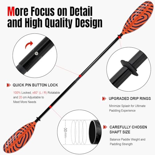 Fiberglass Shaft Adjustable Floating Kayak Paddles 3 Piece F83168