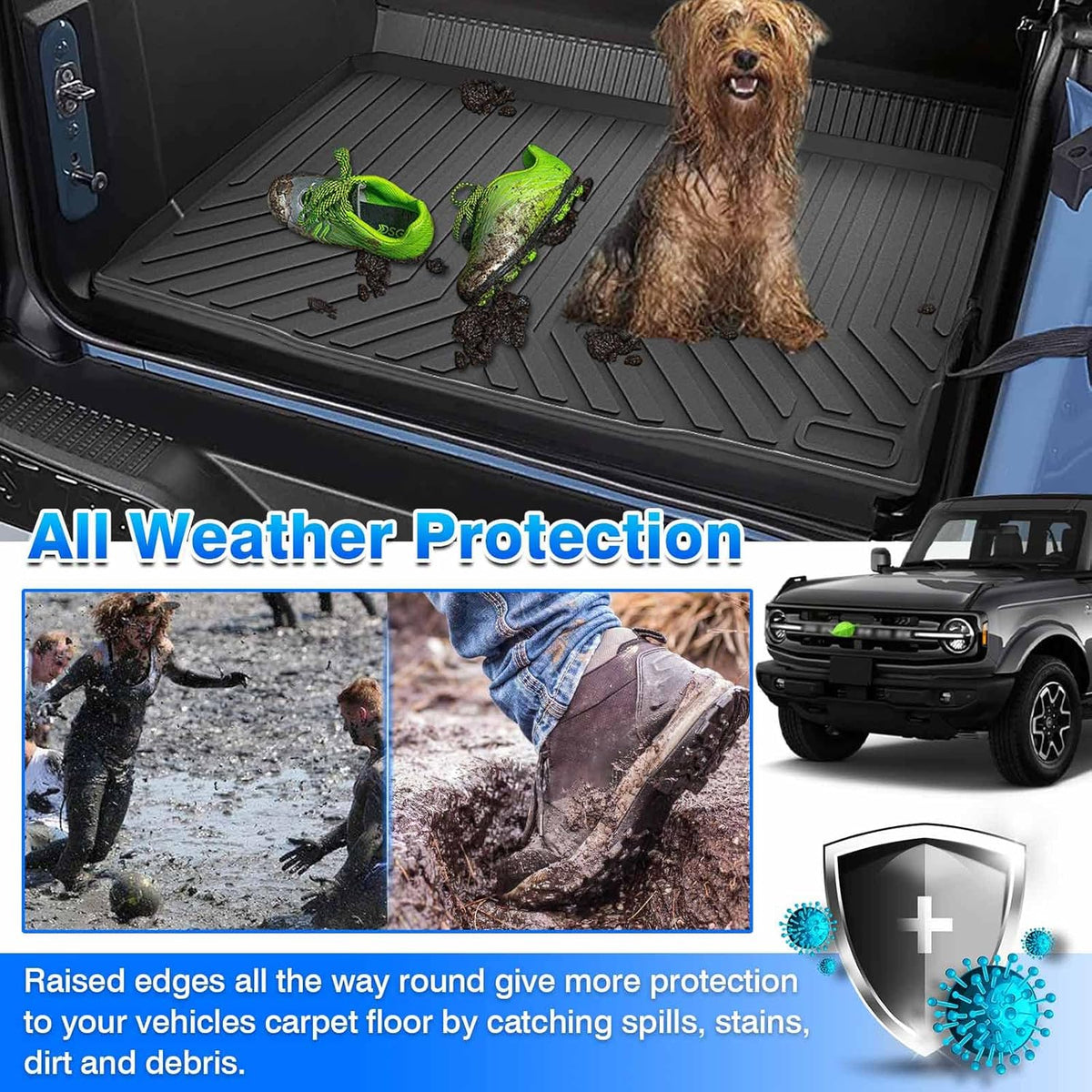 All Weather TPE Cargo Liner Trunk Mat Pack of 2 O568