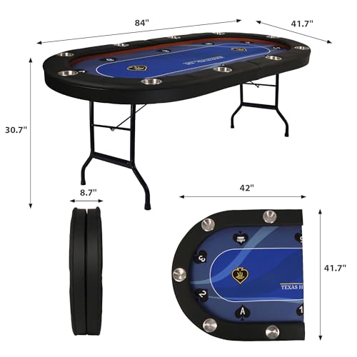 84" Foldable Blackjack Poker Table with Cup Holders H720846