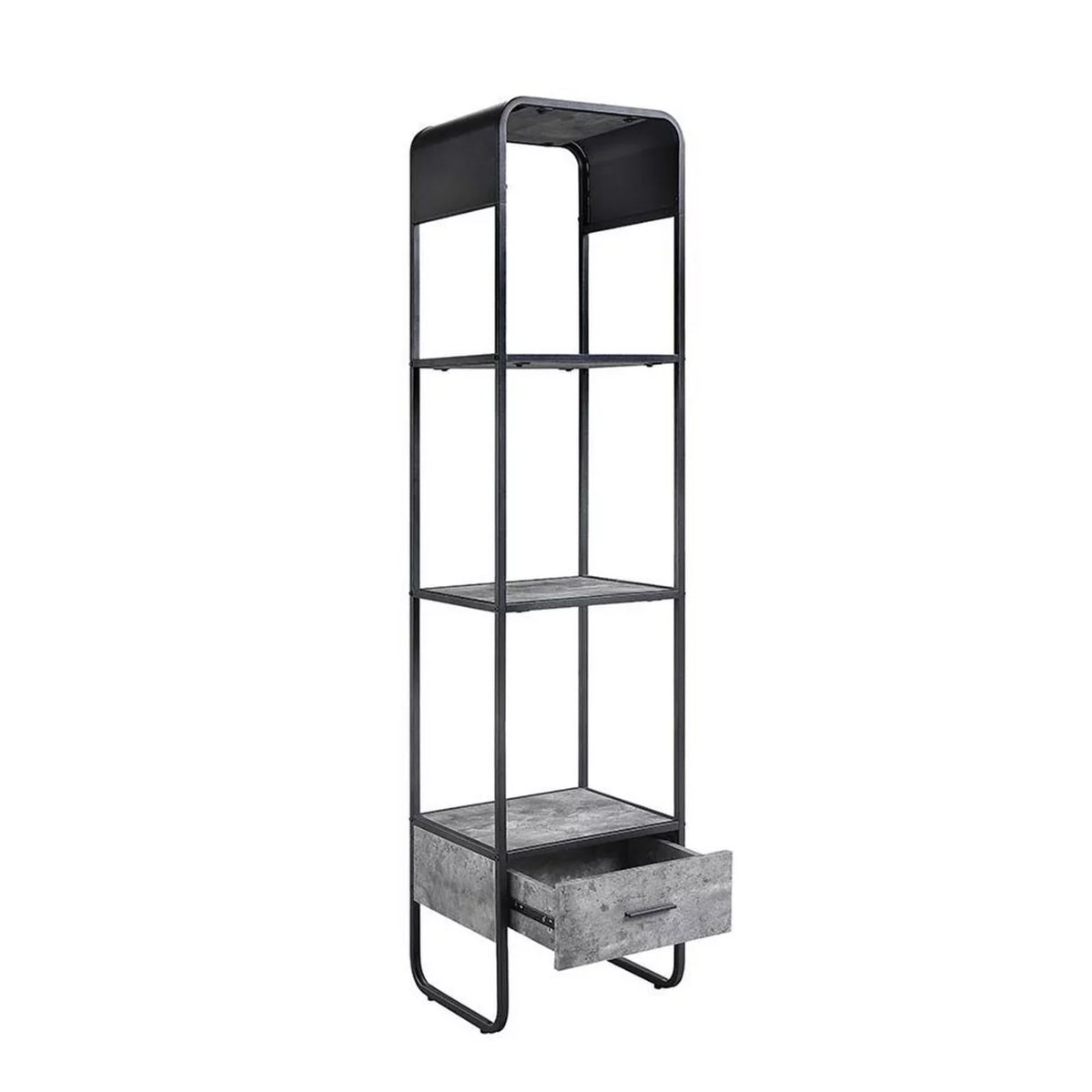 66 Inch Gray 3 Shelves Metal Frame Side Pier C202715