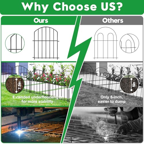 Arched Rustproof Metal Decorative Garden Fence 17in x 10ft D61561