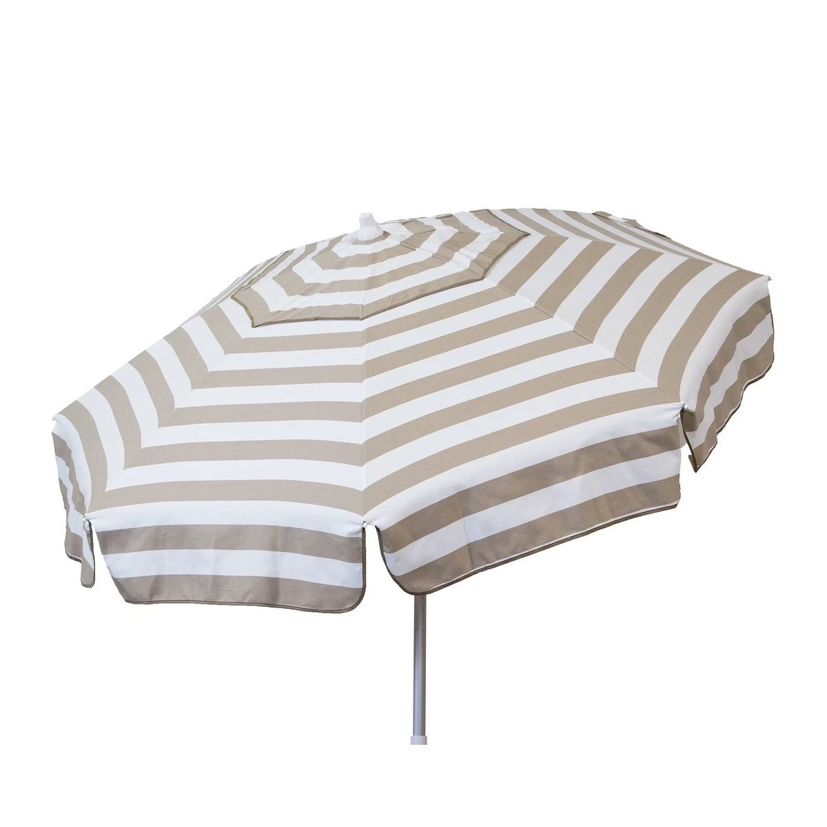 6 ft Khaki and White Stripe Beach Umbrella E5261