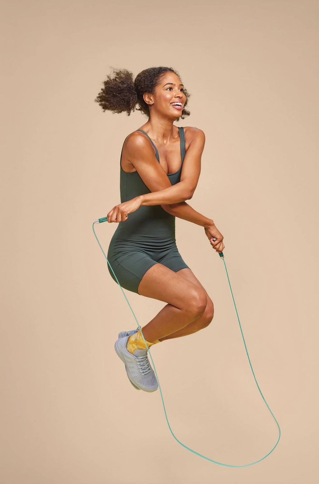 Green Adjustable Cable Jump Rope E3938