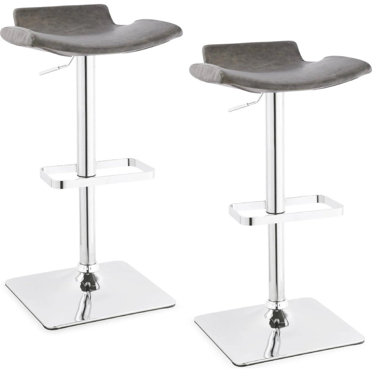Adjustable Swivel Stool with Chrome Base (Set of 2) S13453
