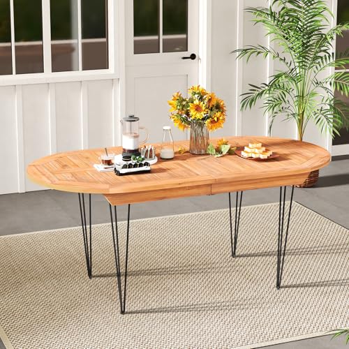 79 Inch Outdoor Dining Table with Umbrella Hole E4887