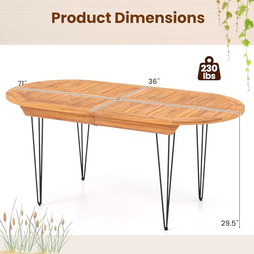 79 Inch Outdoor Dining Table with Umbrella Hole E4887