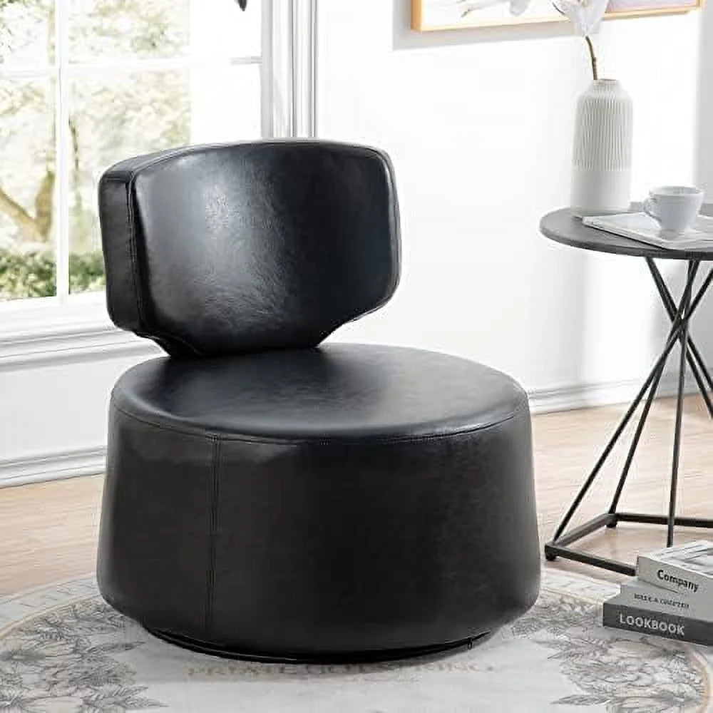 Black Faux Leather Swivel Chair X482