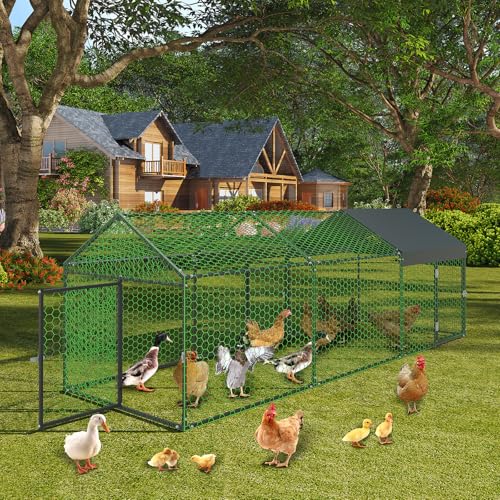 Large Metal Chicken Coop with Cover A52030