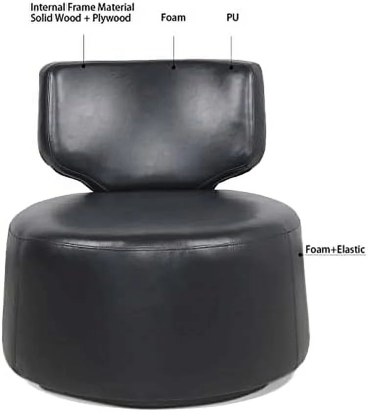 Black Faux Leather Swivel Chair X482