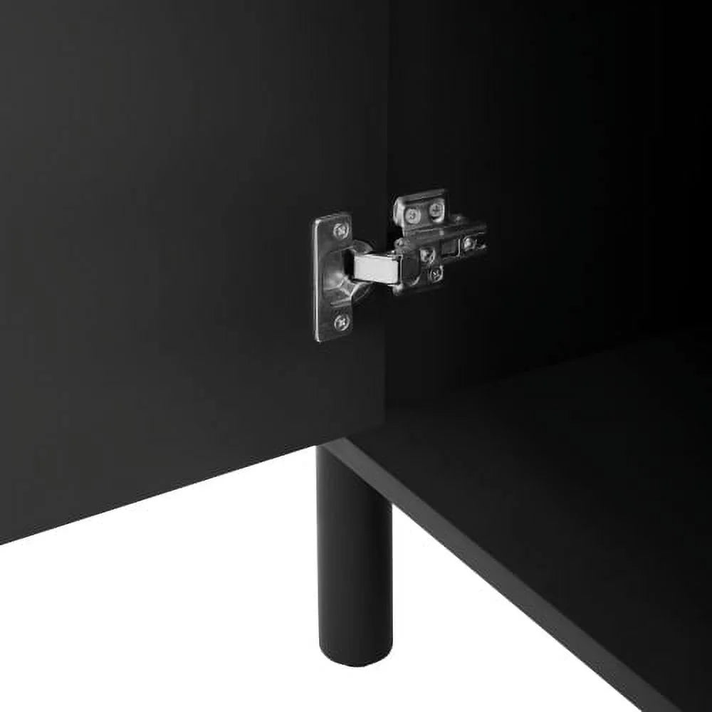 Black Curved Sideboard with Adjustable Shelves B313588