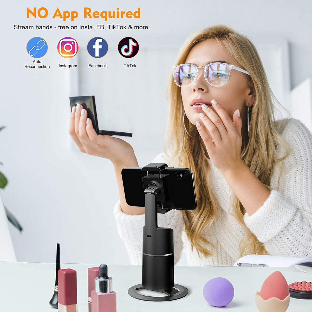 Auto Face Tracking Phone Holder Tripod Gimbal Stabilizer I61676