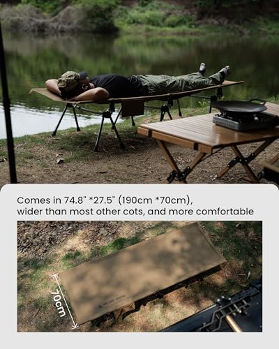 Height Adjustable Portable Folding Camping Cot (Ranger Green) N124