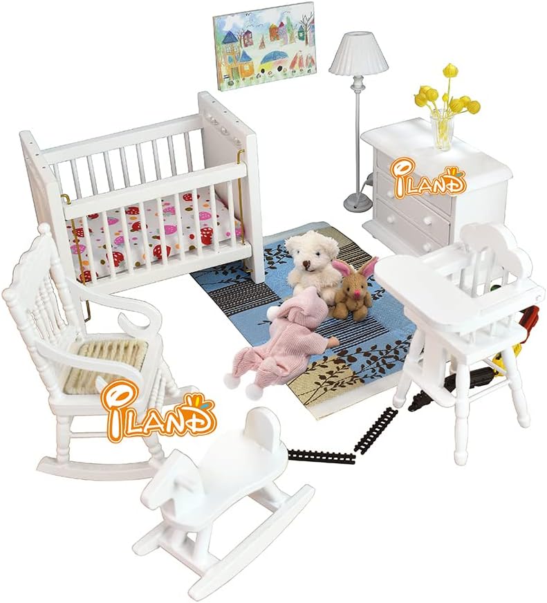 14pcs 1/12 Scale Dollhouse Furniture with Hobbyhorse and Rocking Chair U3481