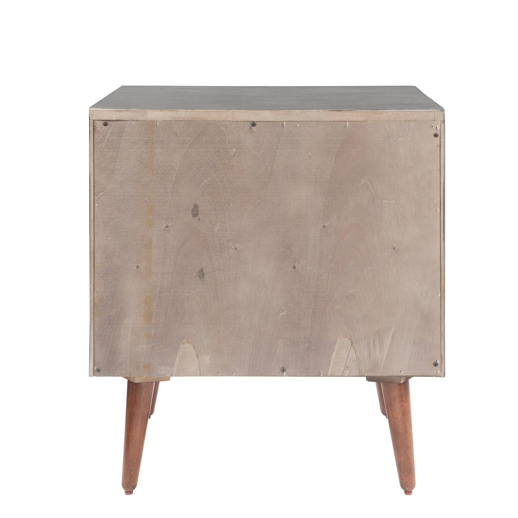 Grey 1-Drawer Storage Nightstand S1484