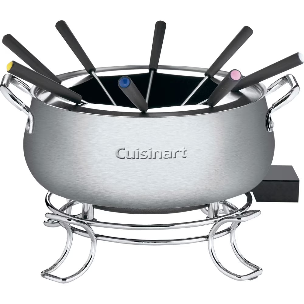 3-Quart Stainless Steel Electric Fondue Pot with Forks D7579
