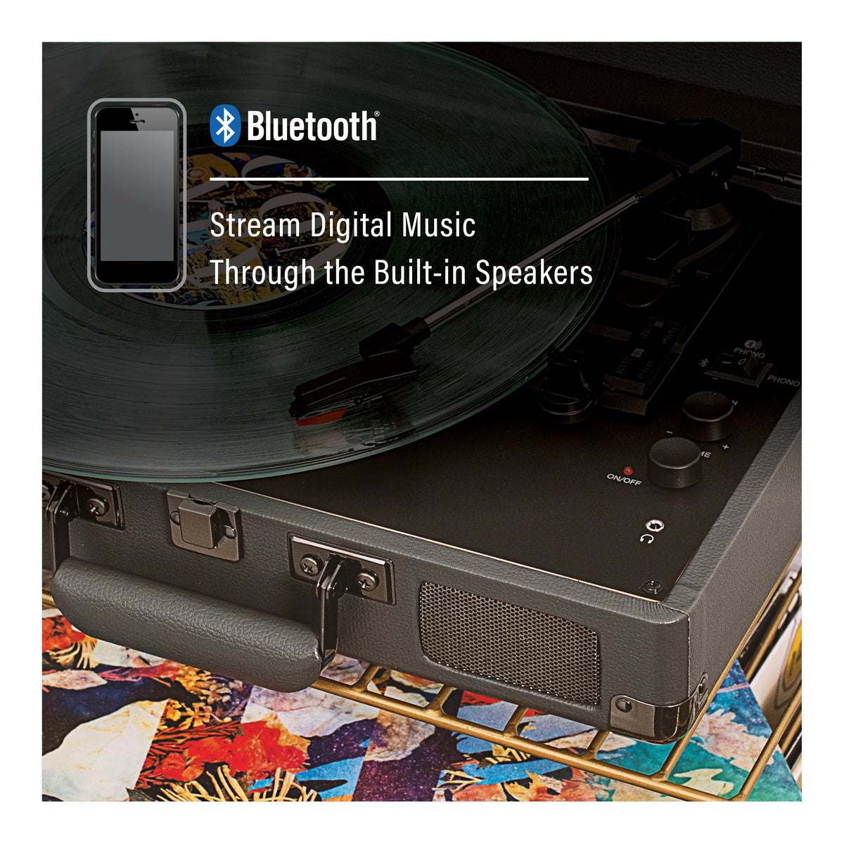 Vinyl Record Player with Bluetooth Turntable U7233