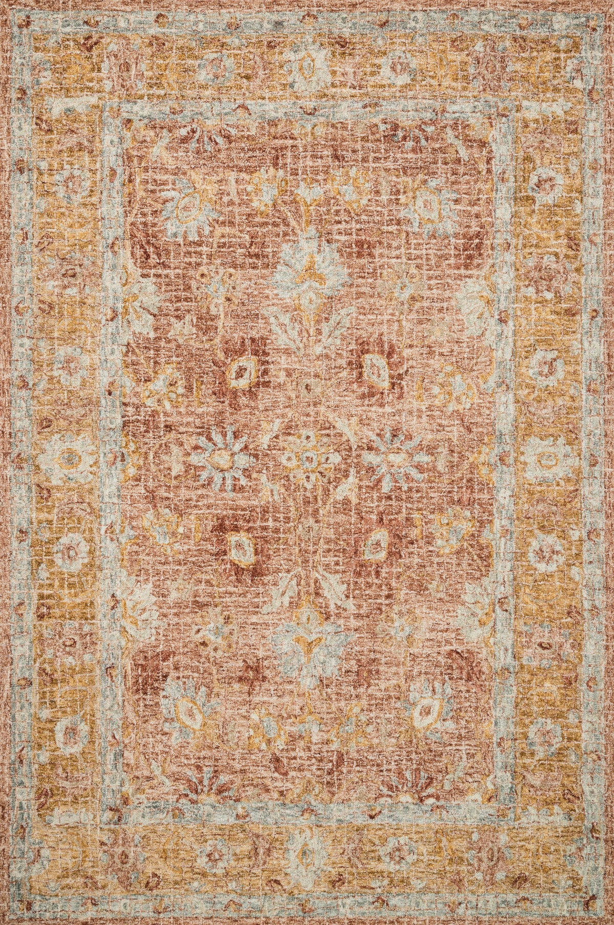 Terracotta Gold Rug V1881
