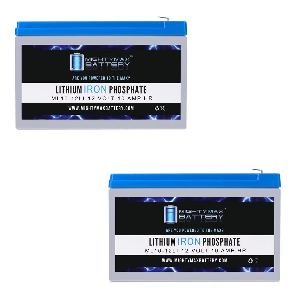 12V 10AH Lithium Replacement Battery 2 Pack I24454