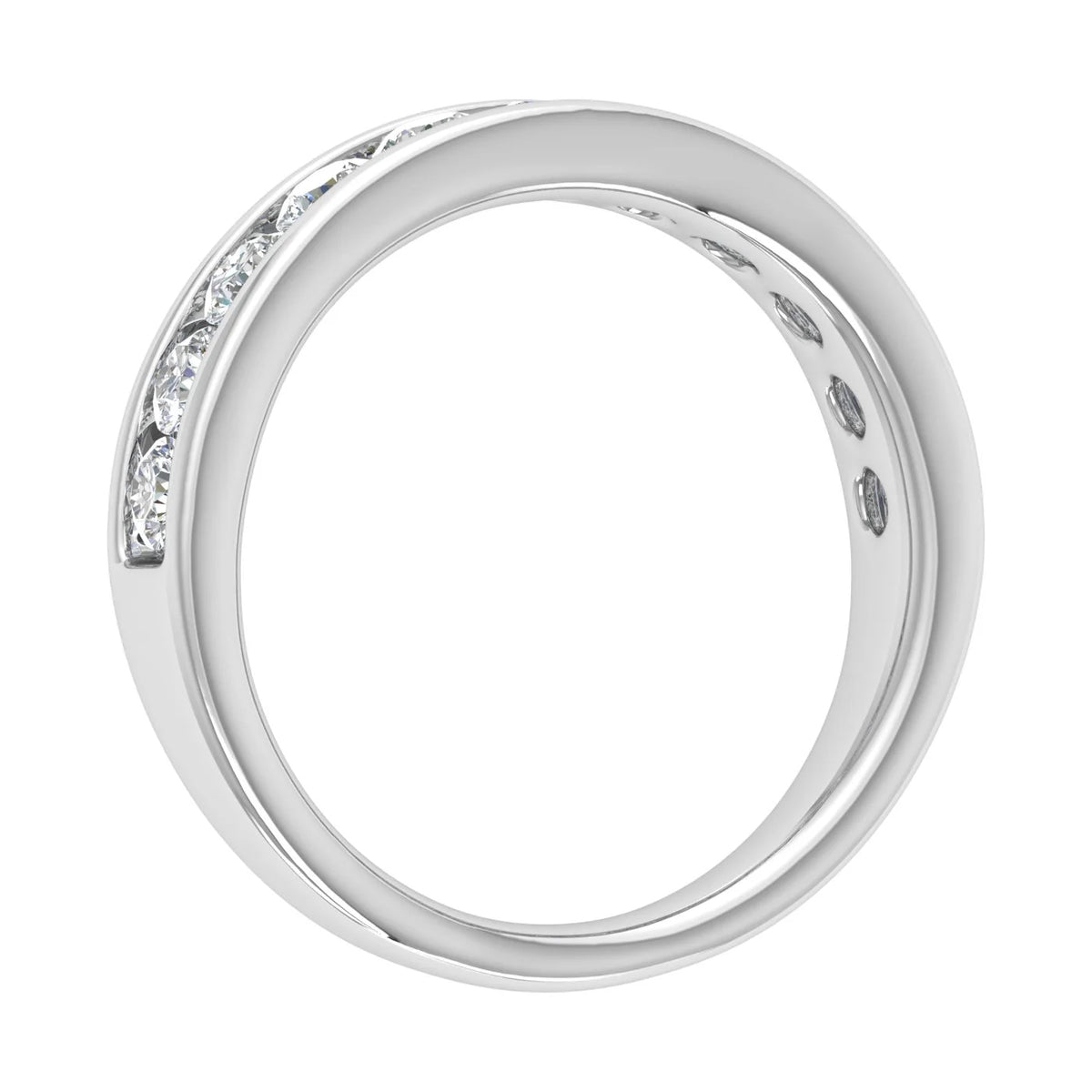 14K White Gold Diamond Wedding Band Ring X7197