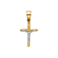 14K Two Tone Gold Jesus Crucifix Cross Pendant Y5092