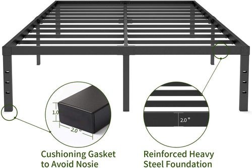 18 Inch Metal Platform Bed Frame with Steel Slats C673736