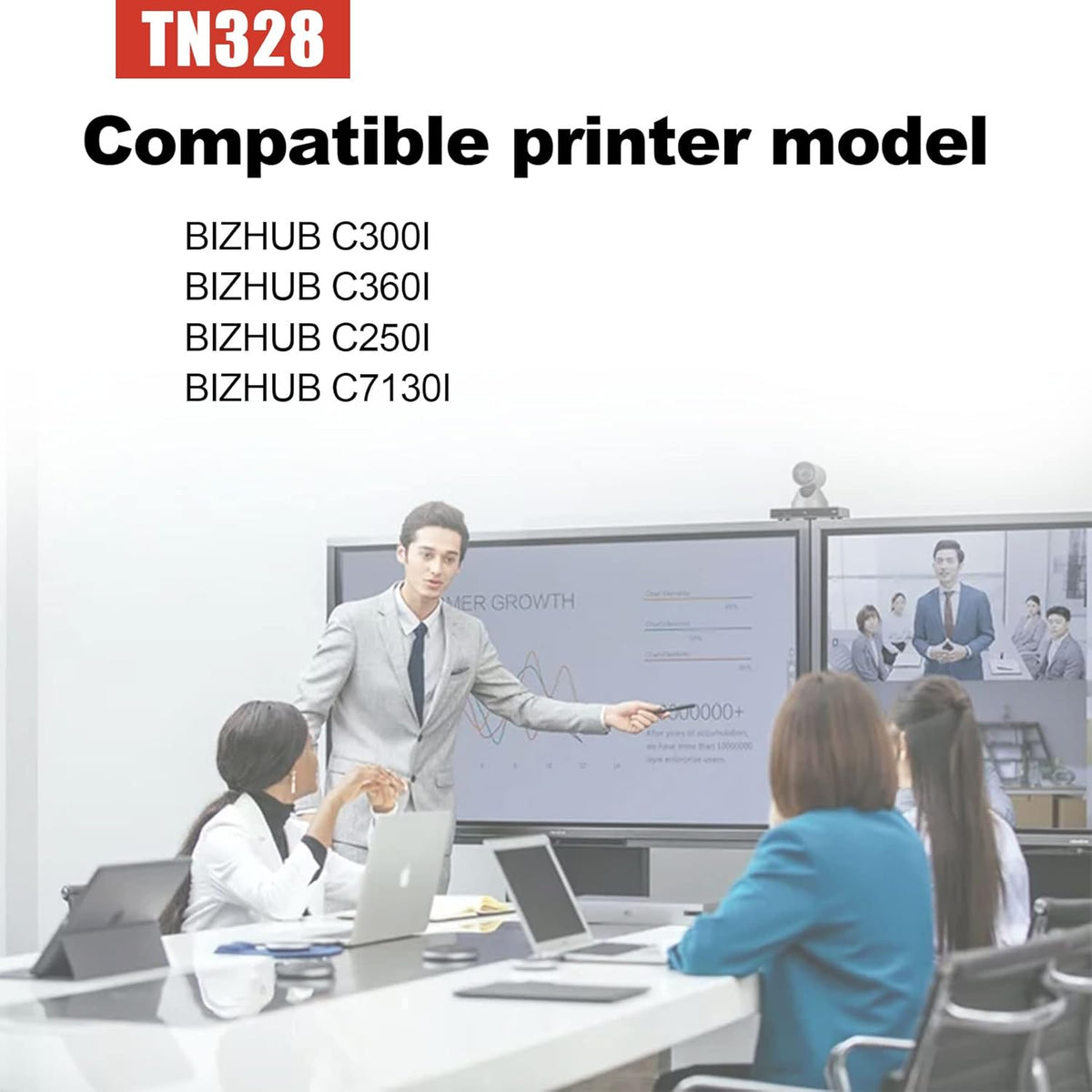 Compatible TN328 Toner Cartridge Replacement 2-Pack Yellow H605