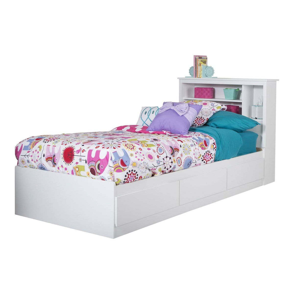 Pure White Twin Bookcase Headboard Q585688