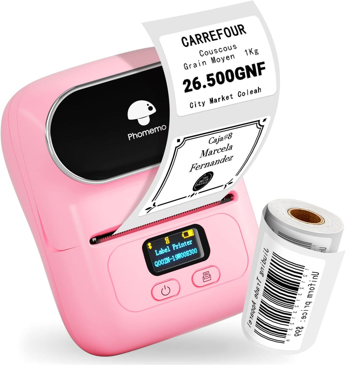 Pink Mini Bluetooth Thermal Label Printer J37967