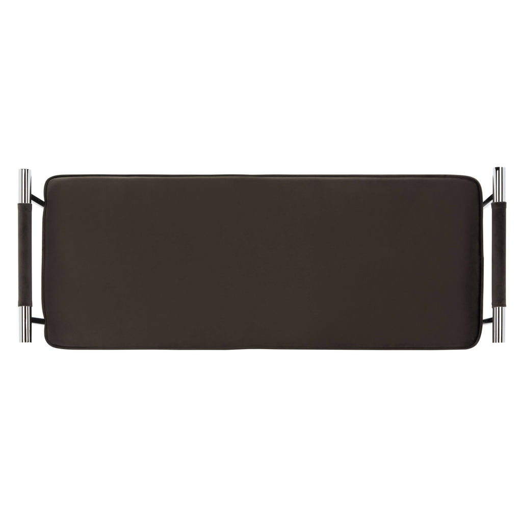 Navy Rectangle Bench with Arms D1752