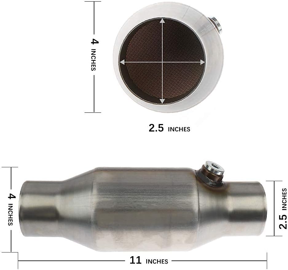 2.5 Inlet/Outlet Universal Catalytic Converter with O2 Port Pack of 2 K2419