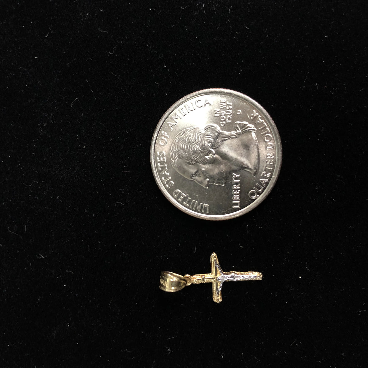 14K Two Tone Gold Jesus Crucifix Cross Pendant Y5092