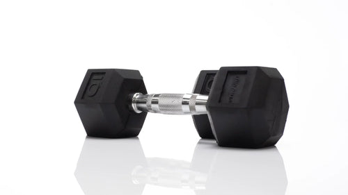 10lb Black Rubber Hex Dumbbell Pair U4709