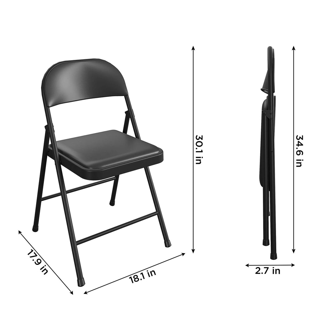 Black Vinyl Folding Chair 4-Pack C8803