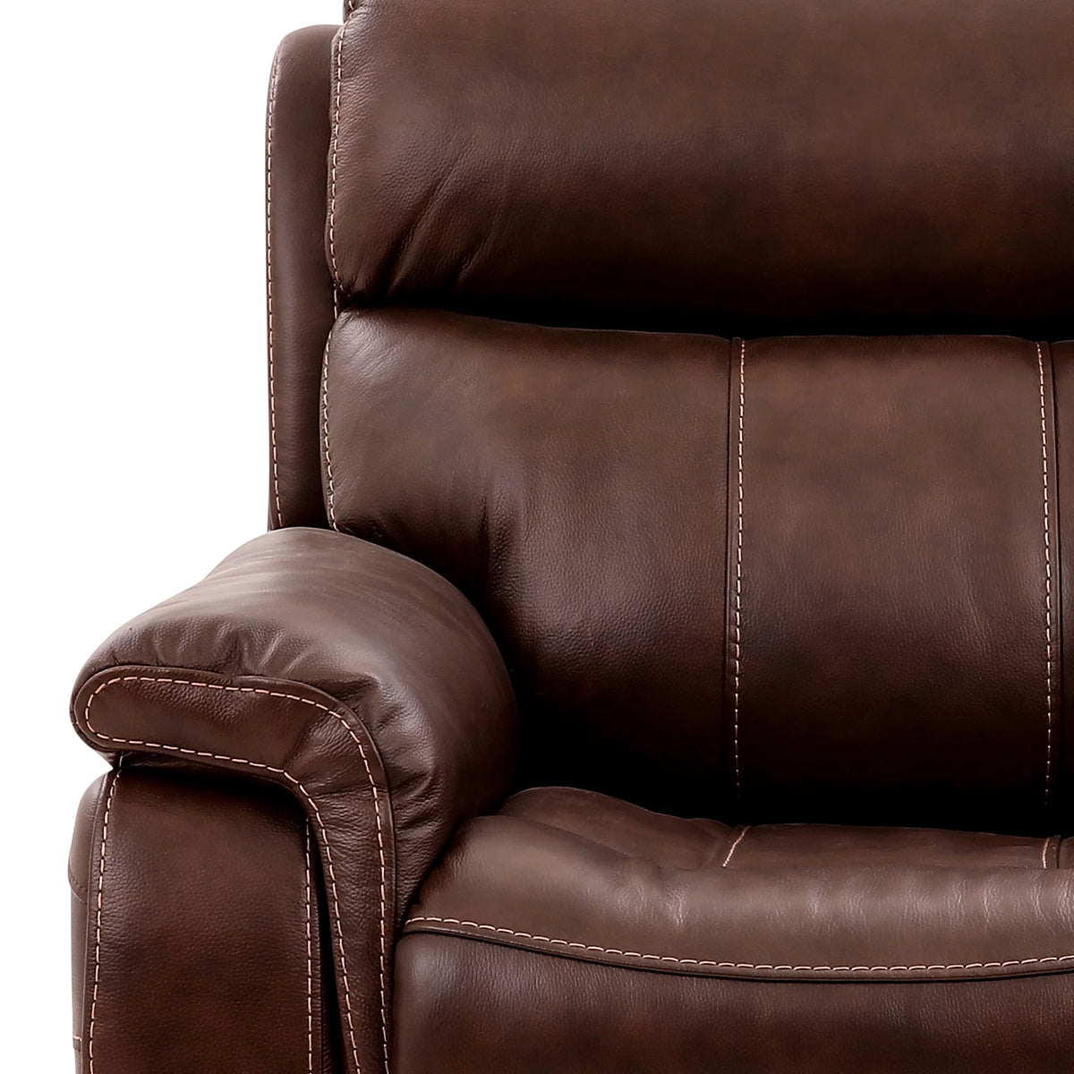 Brown Leather Power Recliner V198
