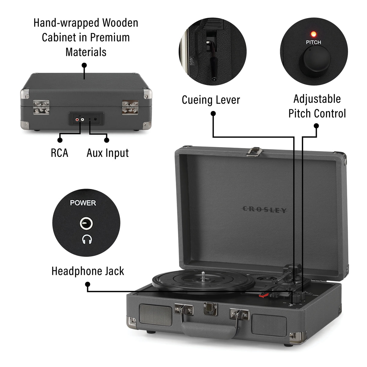 Vinyl Record Player with Bluetooth Turntable U7233