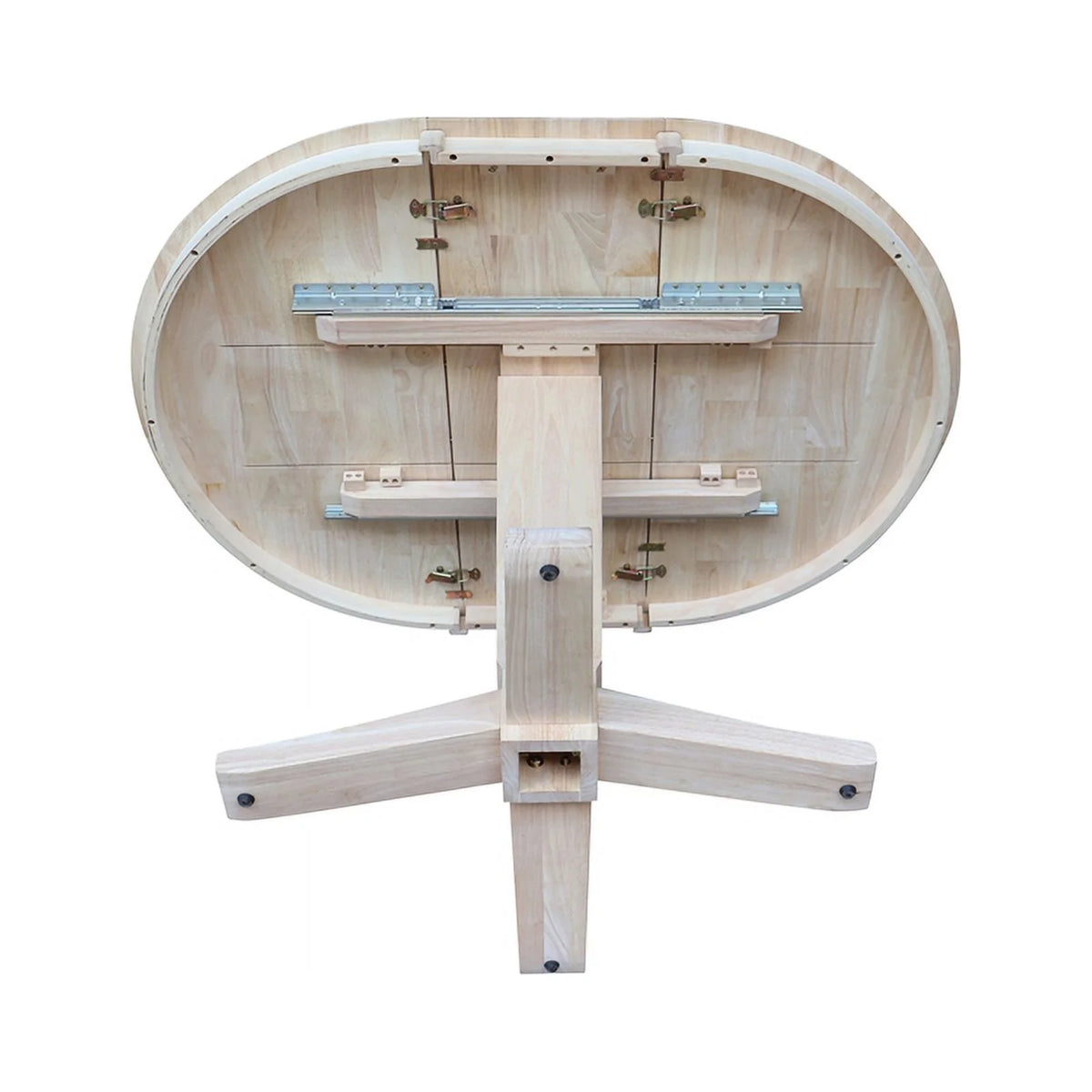 Unfinished Solid Wood Pedestal Dining Table Y814121