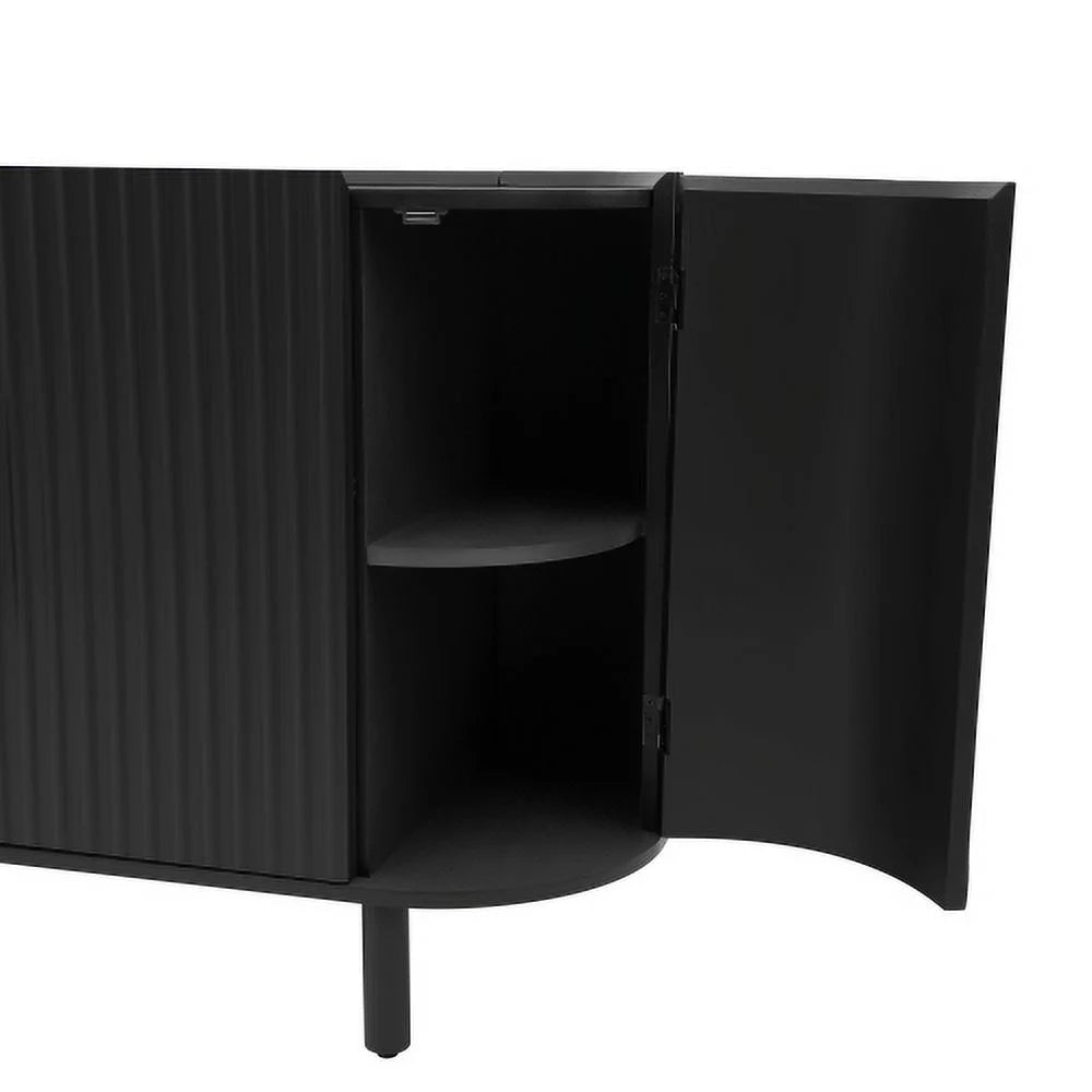Black Curved Sideboard with Adjustable Shelves B313588