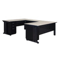 72 in. Double Pedestal U-Desk with 42 in. Bridge, Maple M828324