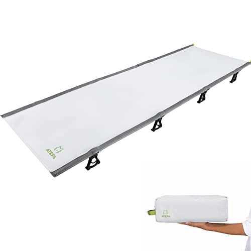 Ultralight Folding Camping Cot, Beige, 75 × 25 × 4.7 inches E30371