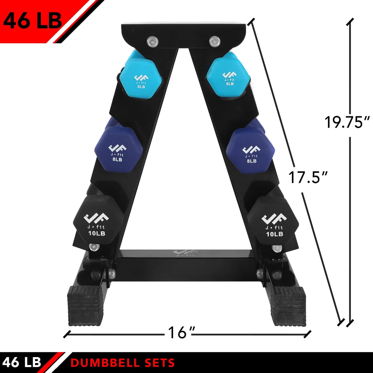 46 lb Dumbbell Set with Steel Stand C948