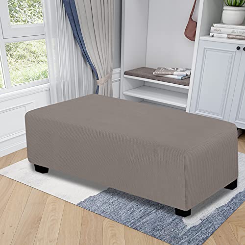 30x30x15inch Deep Teal Stretch Square Ottoman Cover with Elastic Bottom B155
