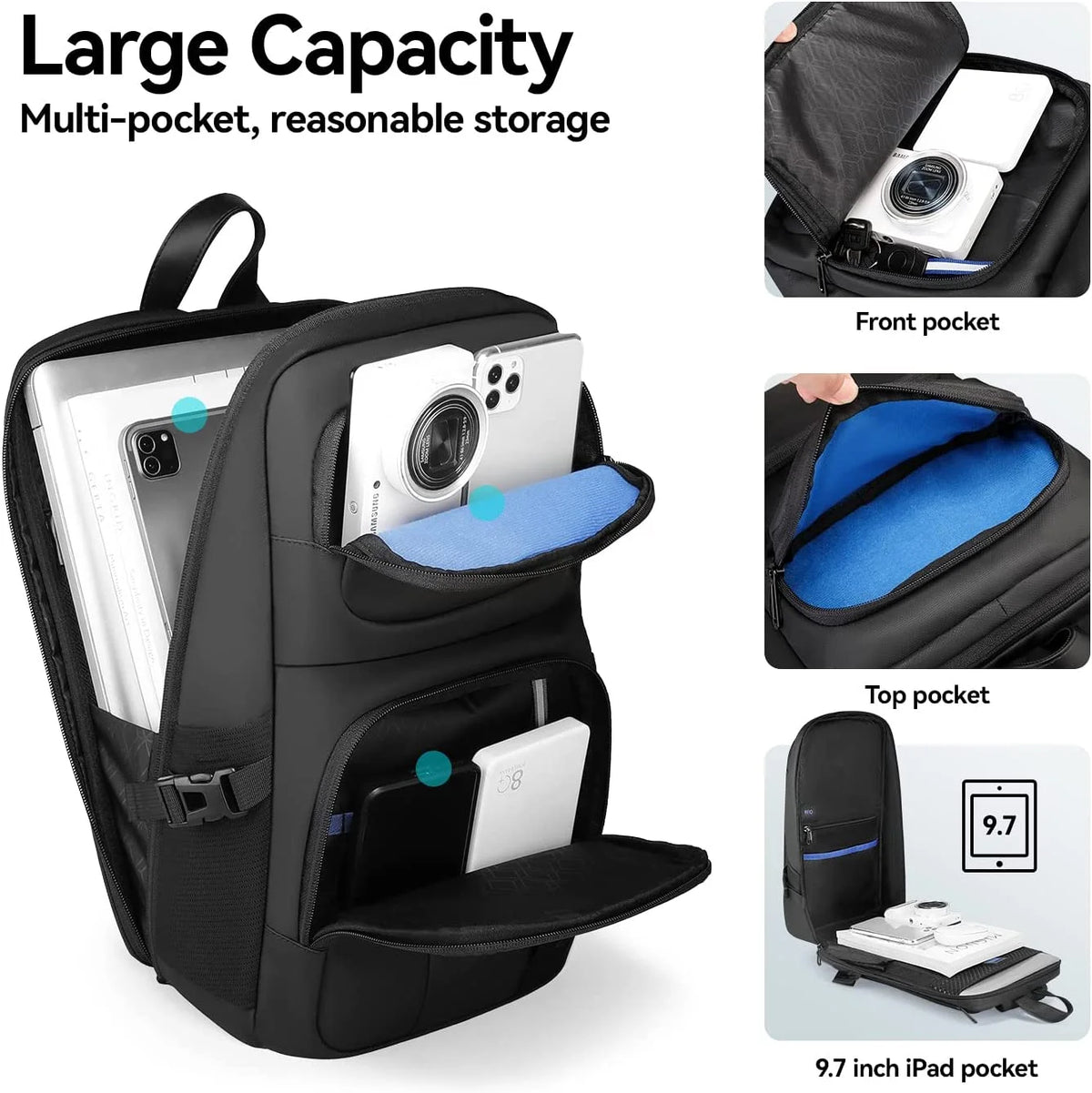 Waterproof Sling Backpack with USB Charging Port and Adjustable Strap F602